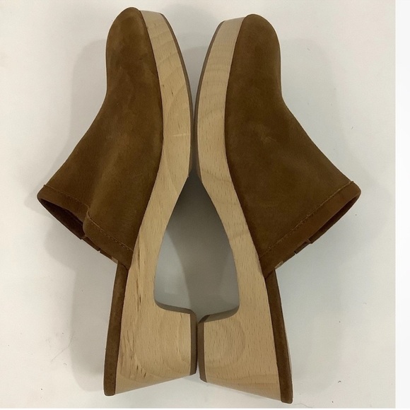 Madewell Sz 7.5 The Ruby Clog In Suede Rustic Twig Brown Slip On Shoes - Picture 9 of 11